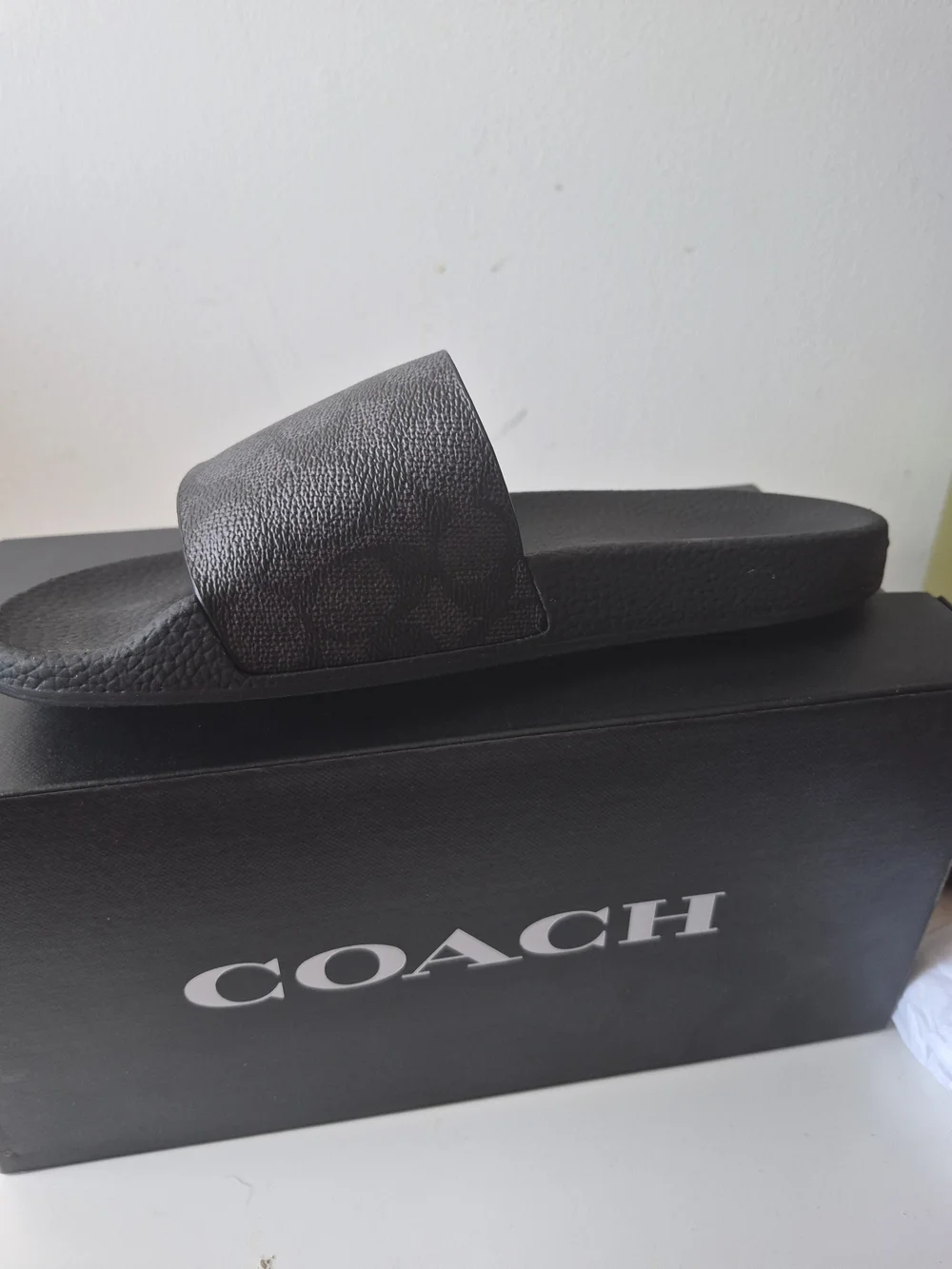 Coach | Shoes | Coach Black Monogram Slide Sandals With 